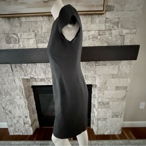 Lafayette 148 Black Sheath Dress Cap Sleeve Stretch Career Size 4 - Picture 2 of 10